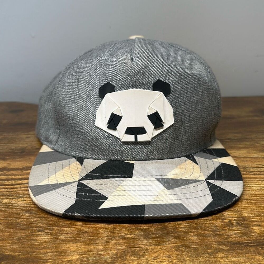 Mens Womens Paper Folding Origami Baseball Cap Snapback Hats Panda Gray size Med